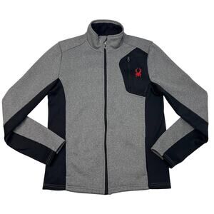 Spyder Full Zip Jacket Men’s Small Waffle Knit Style 71F64008-07 Gray Black